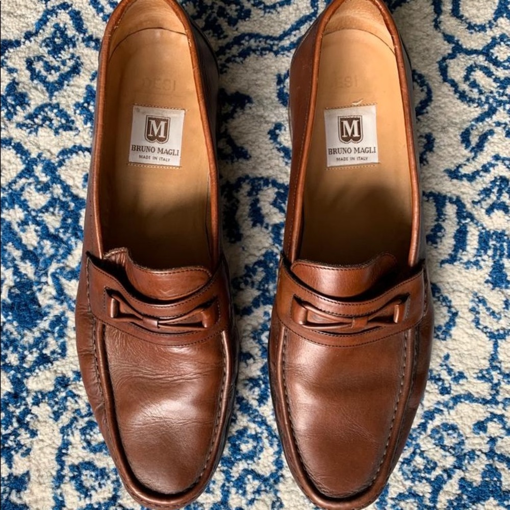 Bruno Magli Brown Leather Loafers
